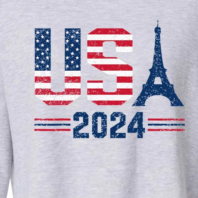 Usa 2024 United States Summer Sport Usa Team 2024 Us Flag Cropped Pullover Crew