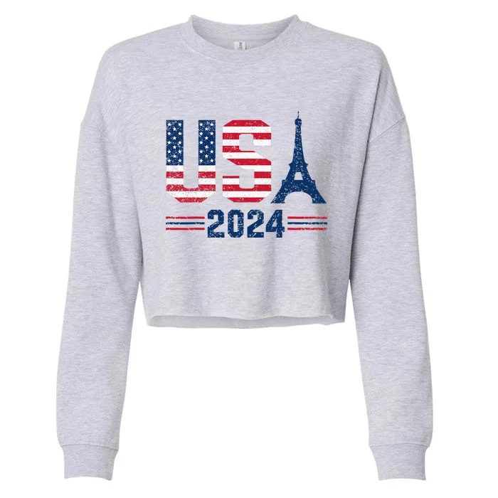 Usa 2024 United States Summer Sport Usa Team 2024 Us Flag Cropped Pullover Crew