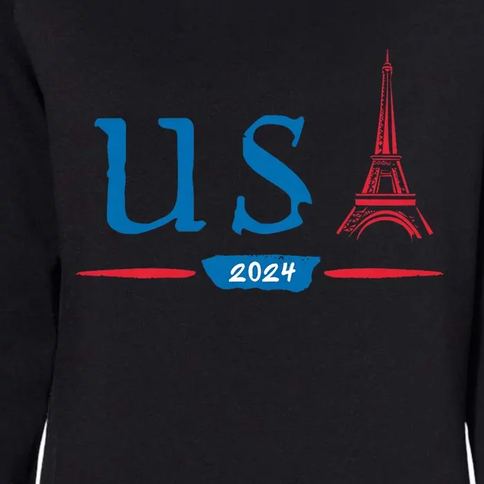 Usa 2024 United States Usa Paris Souvenir Holiday 2024 Eiffel Tower Paris Usa Womens California Wash Sweatshirt