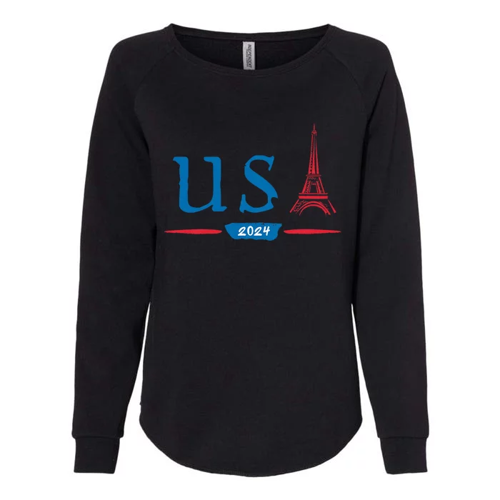 Usa 2024 United States Usa Paris Souvenir Holiday 2024 Eiffel Tower Paris Usa Womens California Wash Sweatshirt