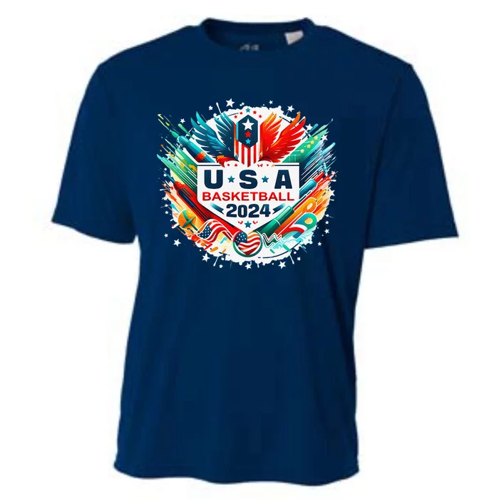 Usa 2024 United States Basketball American Sport 2024 Usa Cooling Performance Crew T-Shirt