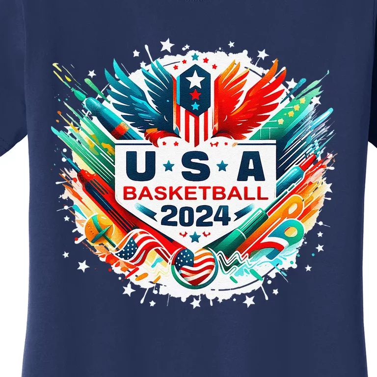 Usa 2024 United States Basketball American Sport 2024 Usa Women's T-Shirt