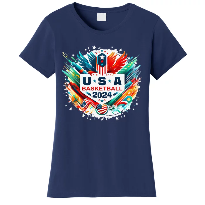 Usa 2024 United States Basketball American Sport 2024 Usa Women's T-Shirt