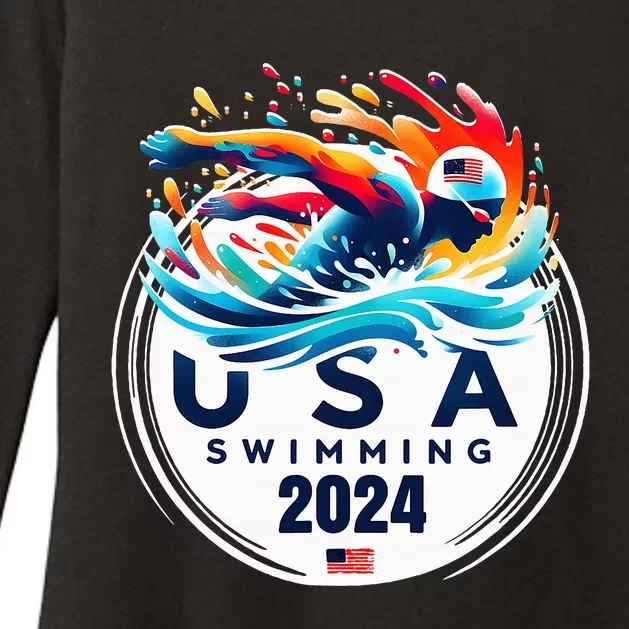 Usa 2024 United States American Sport 2024 Swimming Womens CVC Long Sleeve Shirt