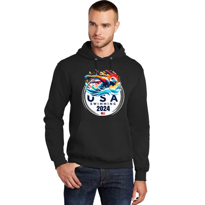 Usa 2024 United States American Sport 2024 Swimming Tall Hoodie