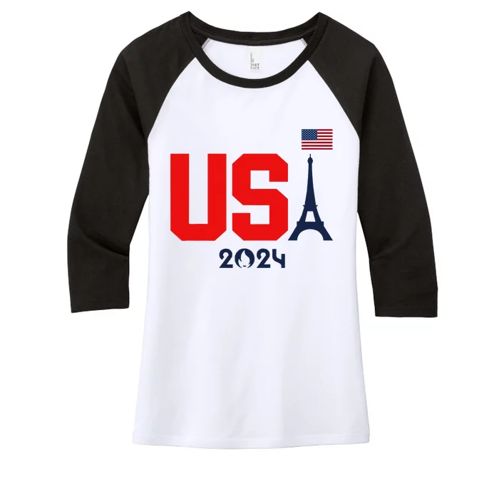 Usa 2024 United States Summer Sport Usa Team 2024 Us Women's Tri-Blend 3/4-Sleeve Raglan Shirt