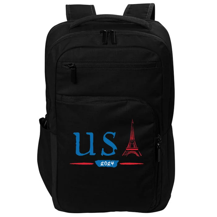 Usa 2024 United States Usa Paris Souvenir Holiday 2024 Impact Tech Backpack