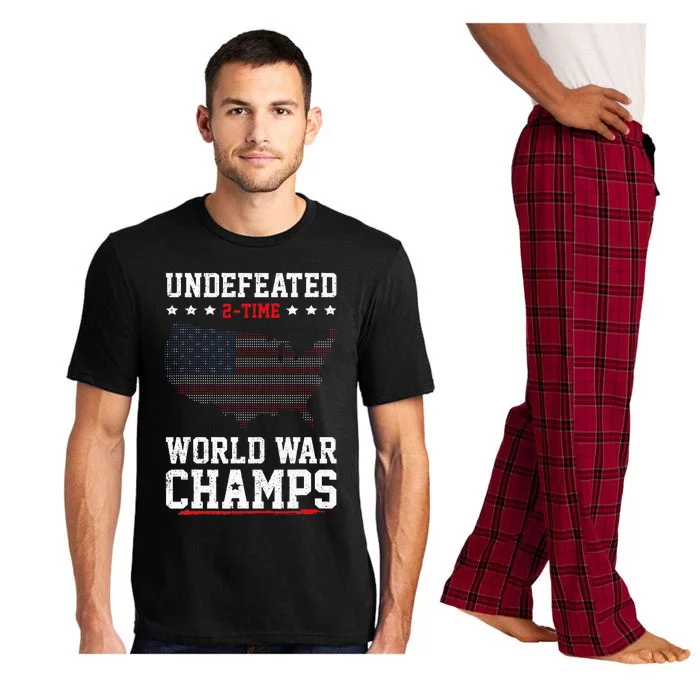 Undefeated 2time World War Champs Patriotic Pajama Set