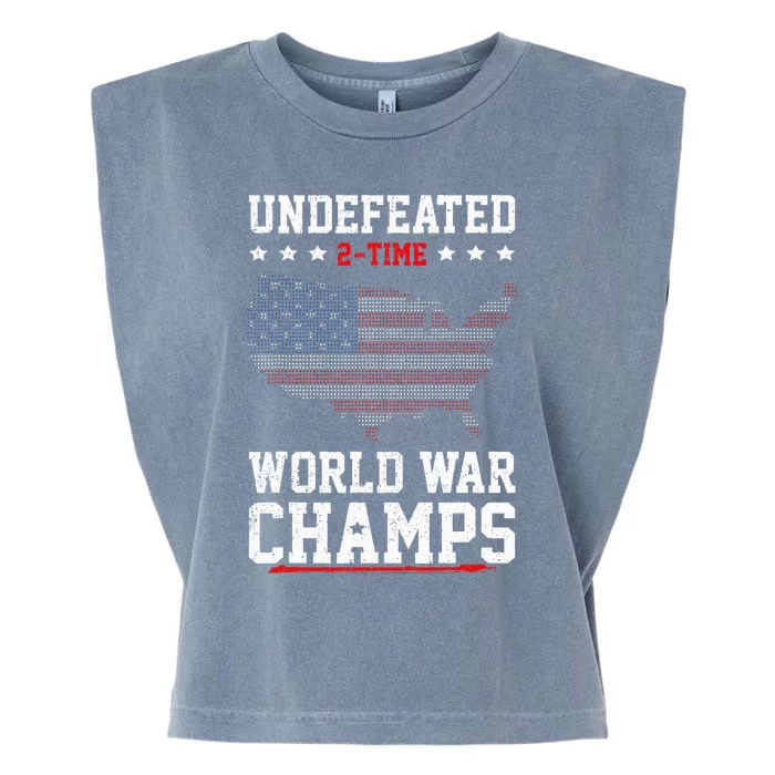 Undefeated 2time World War Champs Patriotic Garment-Dyed Women's Muscle Tee