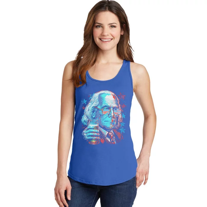 Usa 4th Of July Ben Drankin Benjamin Franklin Funny Beer Gift Ladies Essential Tank