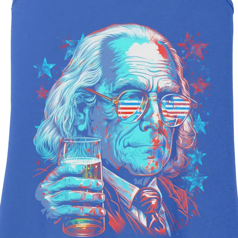 Usa 4th Of July Ben Drankin Benjamin Franklin Funny Beer Gift Ladies Essential Tank