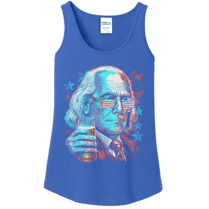 Usa 4th Of July Ben Drankin Benjamin Franklin Funny Beer Gift Ladies Essential Tank