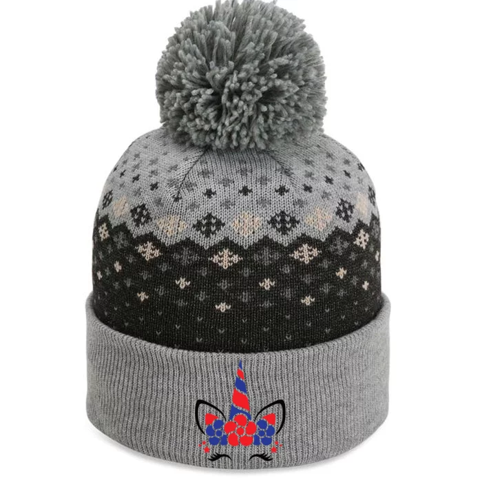 Unicorn 4th Of July The Baniff Cuffed Pom Beanie