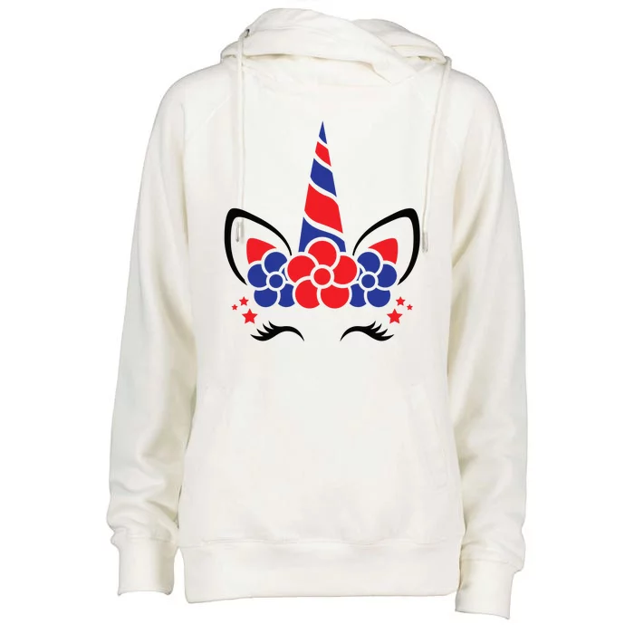 Unicorn 4th Of July Womens Funnel Neck Pullover Hood