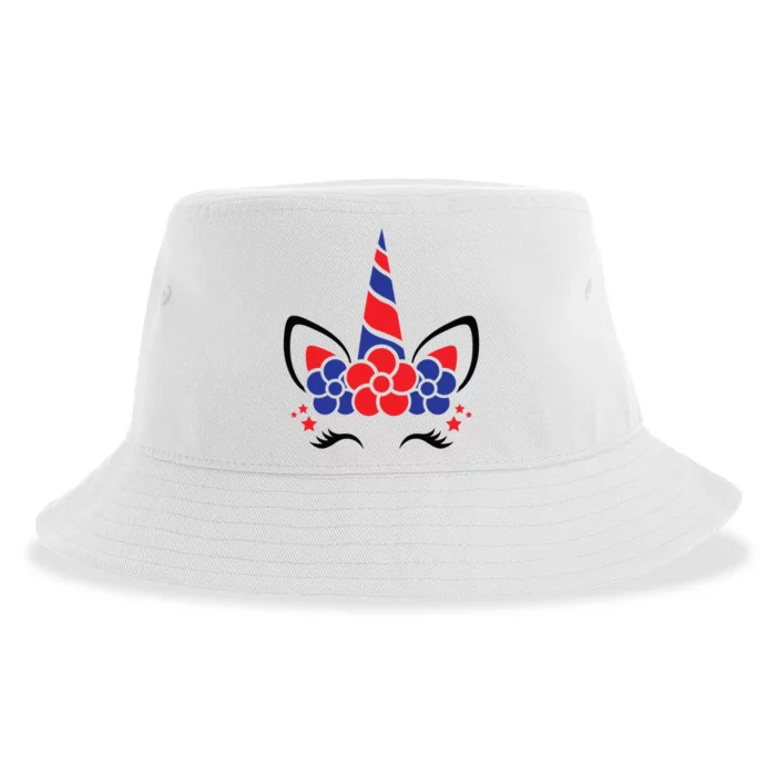 Unicorn 4th Of July Sustainable Bucket Hat