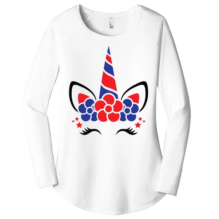 Unicorn 4th Of July Women's Perfect Tri Tunic Long Sleeve Shirt