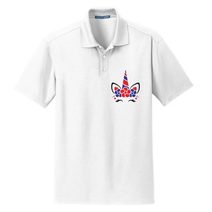 Unicorn 4th Of July Dry Zone Grid Performance Polo