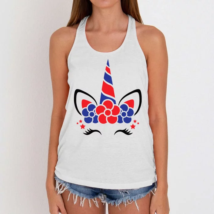 Unicorn 4th Of July Women's Knotted Racerback Tank