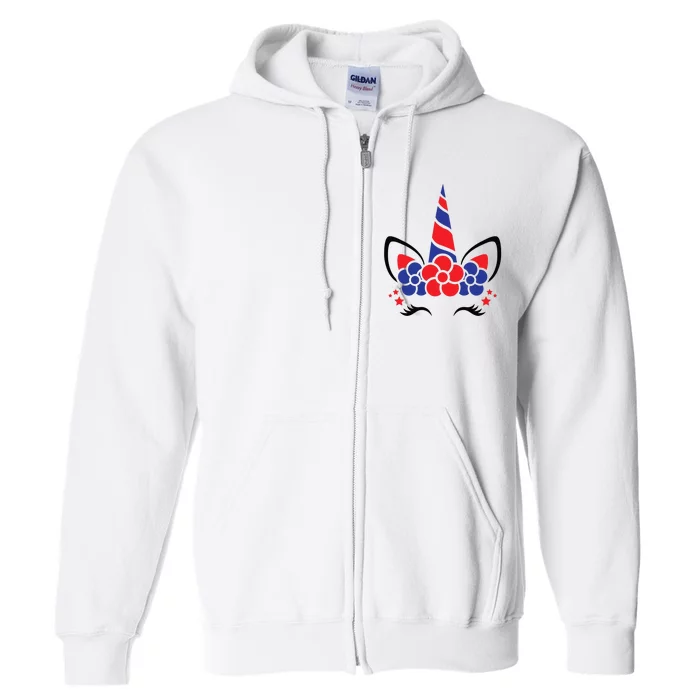 Unicorn 4th Of July Full Zip Hoodie