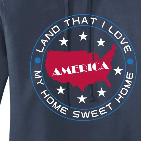 Usa 4th Of July America Land That I Love Graphic Gift Women's Pullover Hoodie