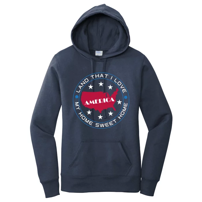 Usa 4th Of July America Land That I Love Graphic Gift Women's Pullover Hoodie