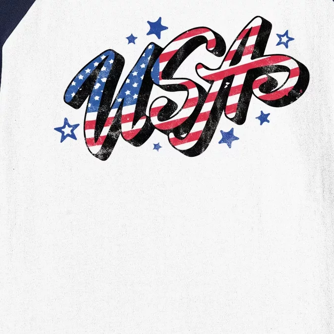 Usa 4th Of July Vintage Star Baseball Sleeve Shirt