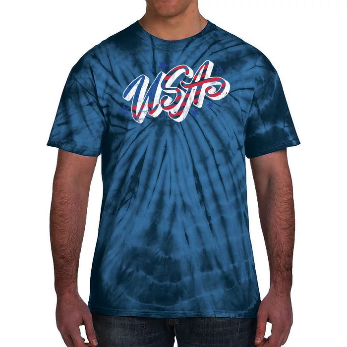 Usa 4th Of July Vintage Star Tie-Dye T-Shirt