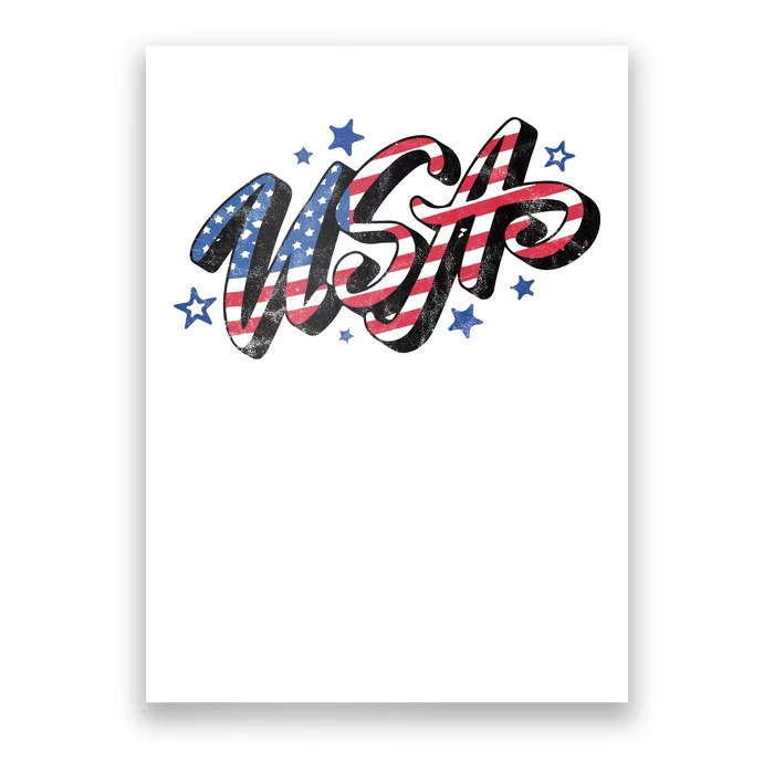 Usa 4th Of July Vintage Star Poster