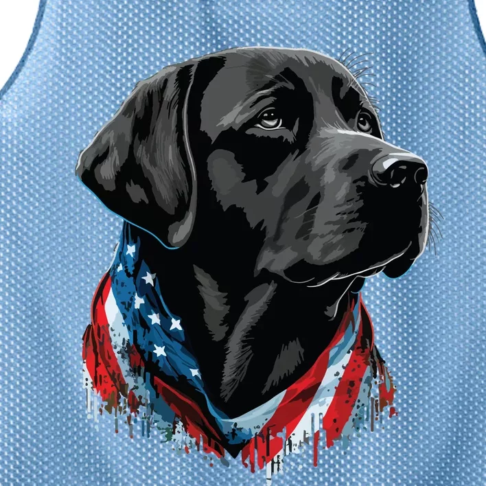 USA 4th Of July Black Patriotic American Labrador Retriever Mesh Reversible Basketball Jersey Tank