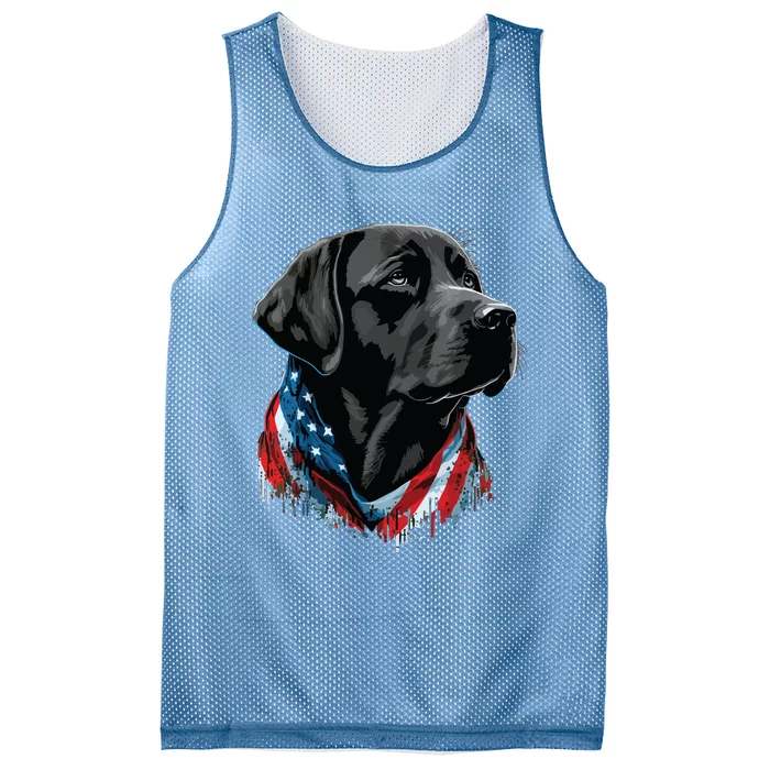 USA 4th Of July Black Patriotic American Labrador Retriever Mesh Reversible Basketball Jersey Tank