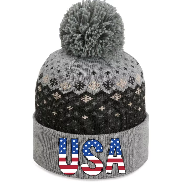 Usa 4th Of July Independce Day The Baniff Cuffed Pom Beanie