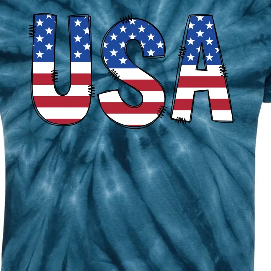 Usa 4th Of July Independce Day Kids Tie-Dye T-Shirt