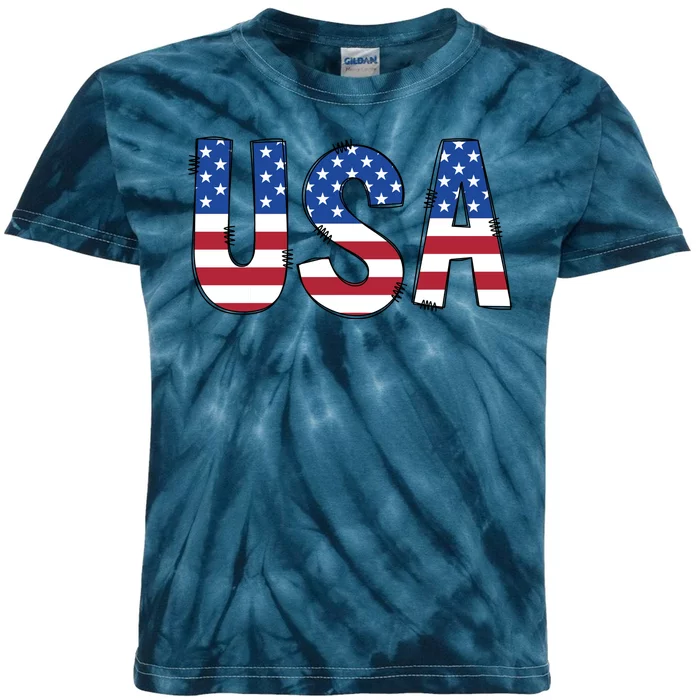 Usa 4th Of July Independce Day Kids Tie-Dye T-Shirt