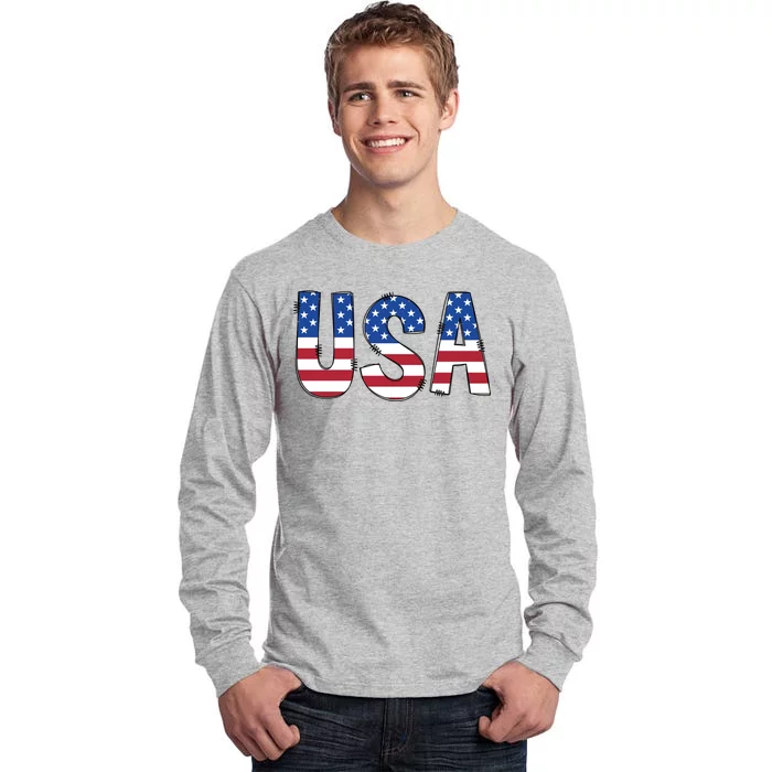 Usa 4th Of July Independce Day Tall Long Sleeve T-Shirt