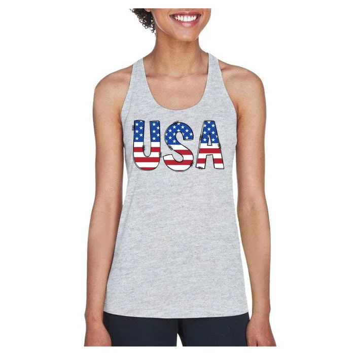 Usa 4th Of July Independce Day Women's Racerback Tank