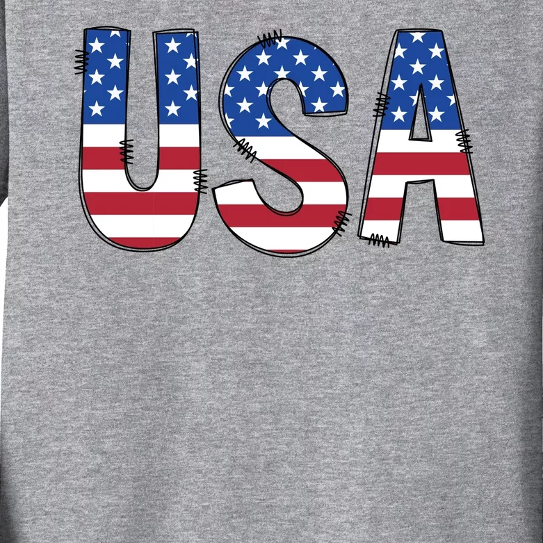 Usa 4th Of July Independce Day Kids Long Sleeve Shirt