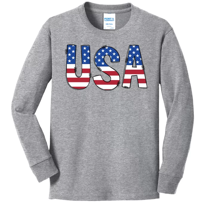 Usa 4th Of July Independce Day Kids Long Sleeve Shirt