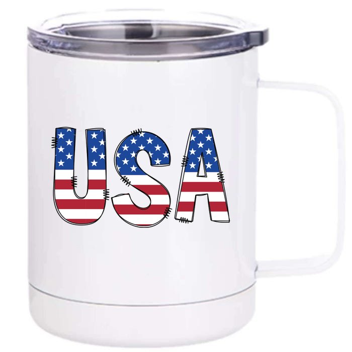 Usa 4th Of July Independce Day Front & Back 12oz Stainless Steel Tumbler Cup