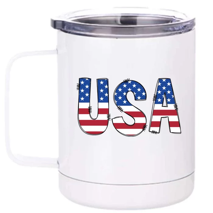 Usa 4th Of July Independce Day Front & Back 12oz Stainless Steel Tumbler Cup