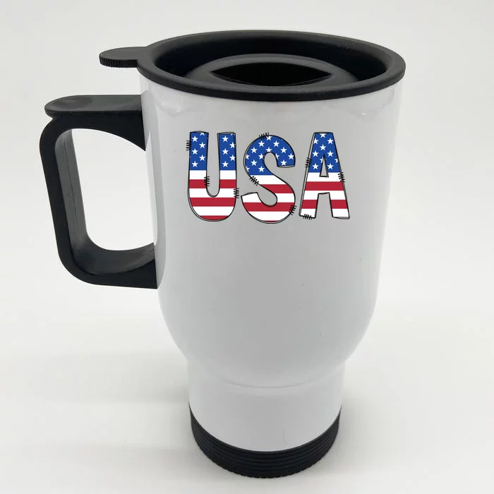 Usa 4th Of July Independce Day Front & Back Stainless Steel Travel Mug