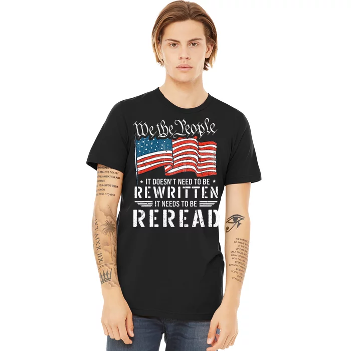 USA 4th Of July Vintage American Flag US Patriotic Merica Premium T-Shirt