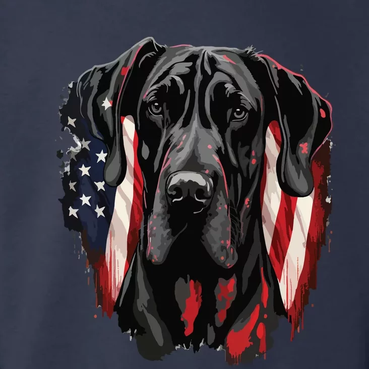 USA 4th Of July Great Dane On Patriotic American Great Dane Toddler Hoodie