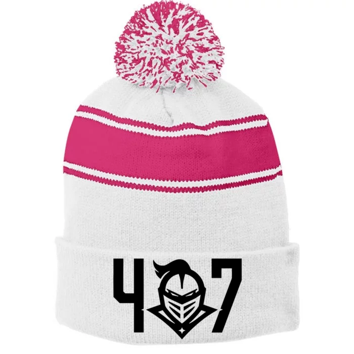 Ucf 407 Stripe Pom Pom Beanie