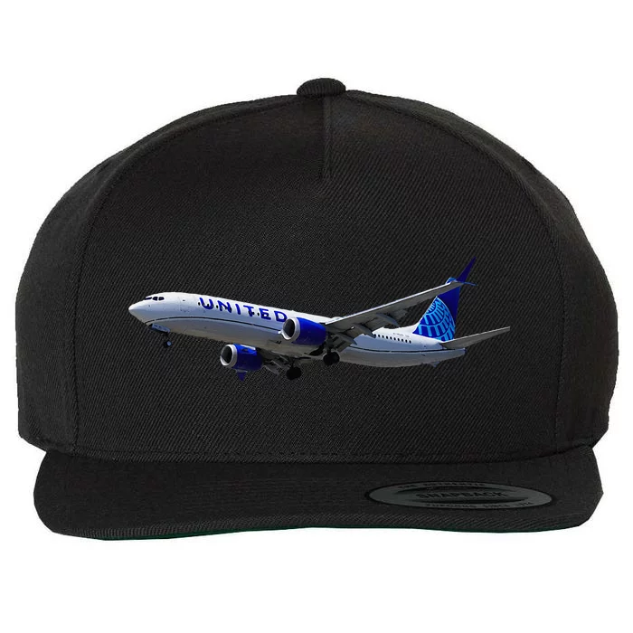 UAL 737 MAX 9 Wool Snapback Cap