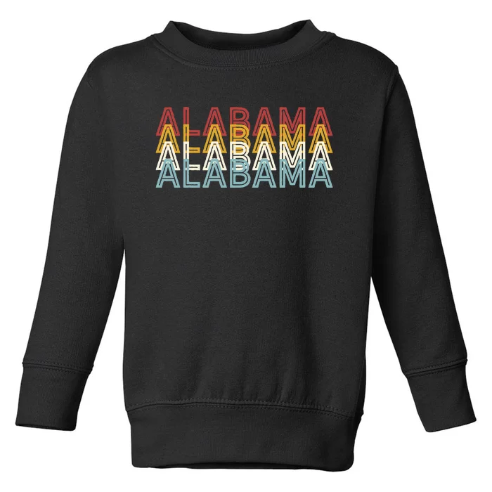 Usa 70S State Retro Vintage Alabama Toddler Sweatshirt