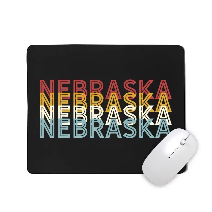 Usa 70s State Retro Vintage Nebraska Mousepad