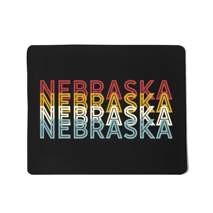 Usa 70s State Retro Vintage Nebraska Mousepad