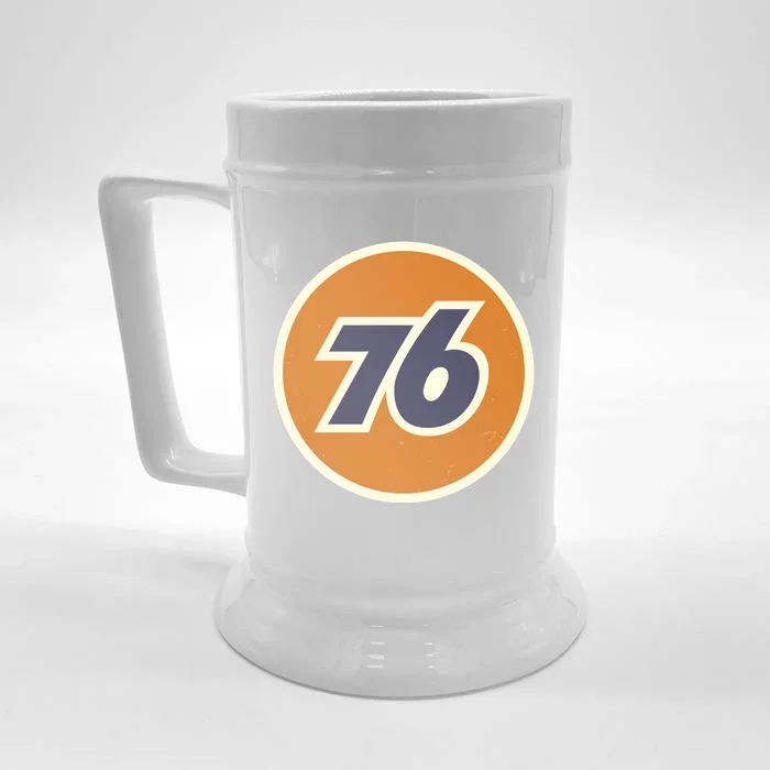 Union 76 Vintage Oil Station Racing Front & Back Beer Stein