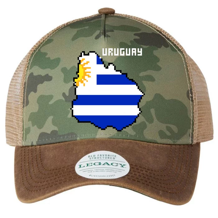 Uruguay 8 Bit Pixelated Legacy Tie Dye Trucker Hat