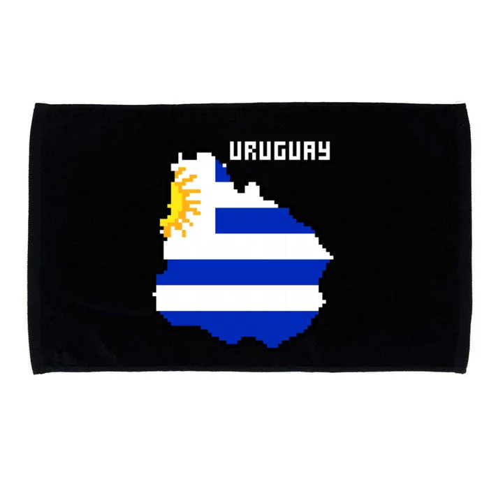 Uruguay 8 Bit Pixelated Microfiber Hand Towel